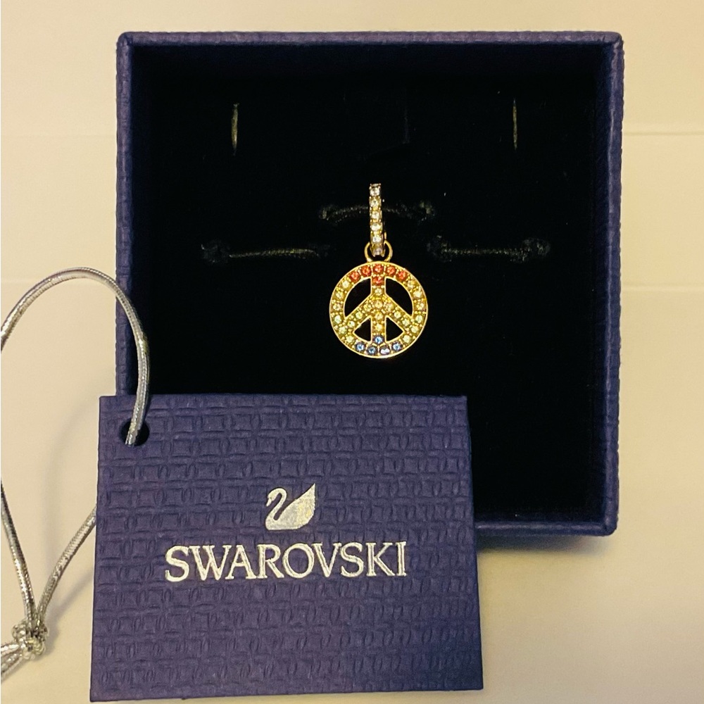 Swarovski Crystal Remix Collection Peace Sign Charm